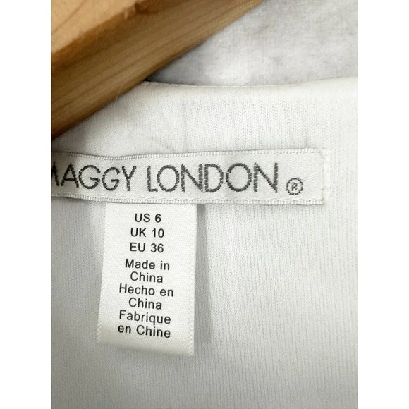 Maggy London Blue White Ombre Check Sleeveless Handkerchief Hem Dress Size 6 - Picture 4 of 10